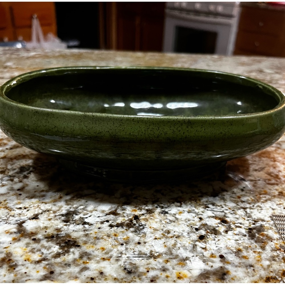 Vintage floraline USA deep green vase